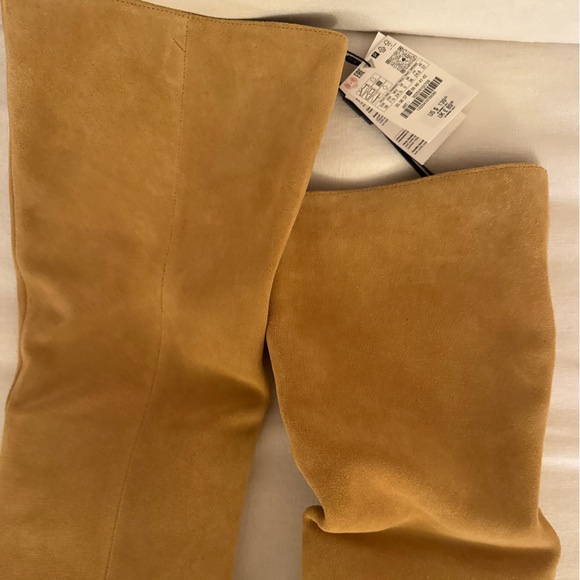 Zara Split Leather Heeled Boots - Picture 4 of 5